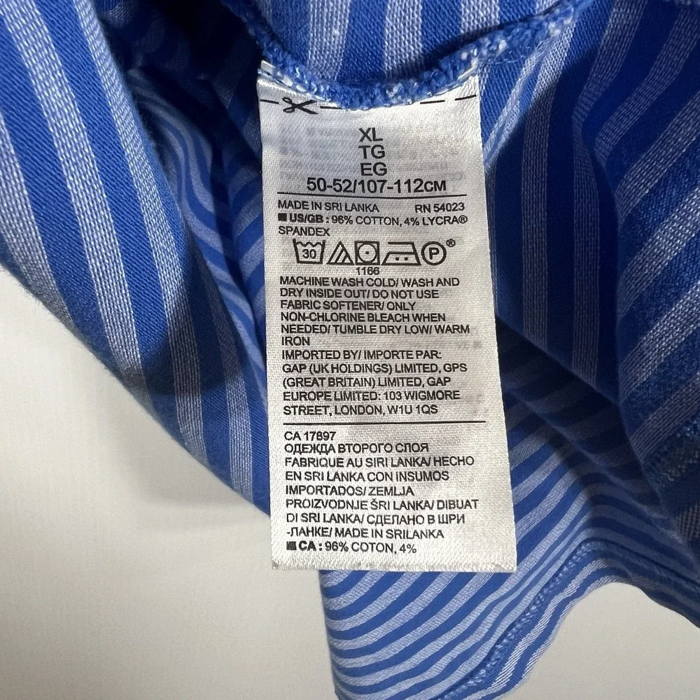BANANA REPUBLIC Performance Pique Polo Mens‎ Size XL Blue Stripe Short Sleeve